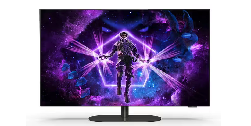 AOC 全新智能 OLED 显示器 AG421UDA 登场:41.5 英寸 4K 144Hz 屏 + Android 14,AI 助手与杜比双认证加持